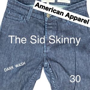 American Apparel The Sid Skinny Jean EUC Dark Wash sz 30 🖤